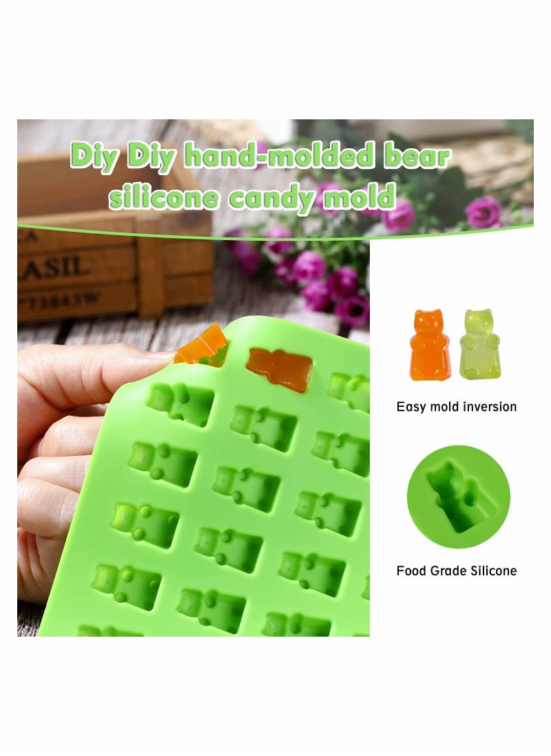 Generic - Silicone Gummy Bear Candy Molds Set of Three, 50 Cavity Gummy Bear Molds with Extra Dropper - Image 1
