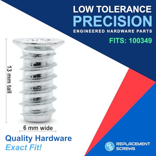 ReplacementScrews Drawer Rail Euro Screws Compatible with IKEA Part 100349 (Pack of 4) - Image 2