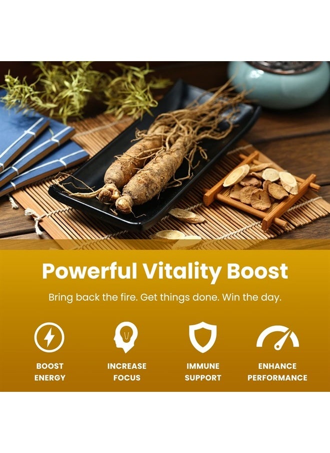 NutraChamps Korean Red Ginseng Root 1650mg | Ginseng and Ginkgo Biloba 120mg | Korean Red Panax Ginseng Capsules Double Strength | Vitamin B12, Acetyl L-Carnitine, Phosphatidylserine, Black Pepper | Energy, Focus  - Image 5