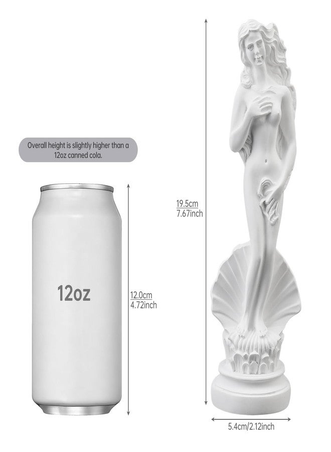 MovFlax 7.6" Shell Goddess Statue, White Resin Classic Female Sculpture, Elegant Birth of Beauty Figurine for Home Office Shelf Decor, Aesthetic Art Ornament & Gift (White, 7.6 Inch, Birth of Venus) - Image 4