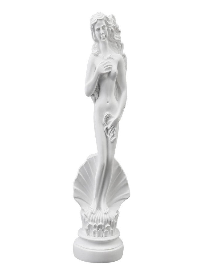 MovFlax 7.6" Shell Goddess Statue, White Resin Classic Female Sculpture, Elegant Birth of Beauty Figurine for Home Office Shelf Decor, Aesthetic Art Ornament & Gift (White, 7.6 Inch, Birth of Venus) - Image 1