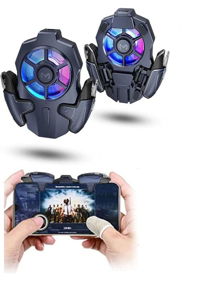 Generic Mobile Game Controller Detachable Auto High Frequency Click Mobile Gaming Trigger Fan Cooler,Pubg Gaming Joystick Trigger Gamepad Cooler with Rgb Light  - Image 2