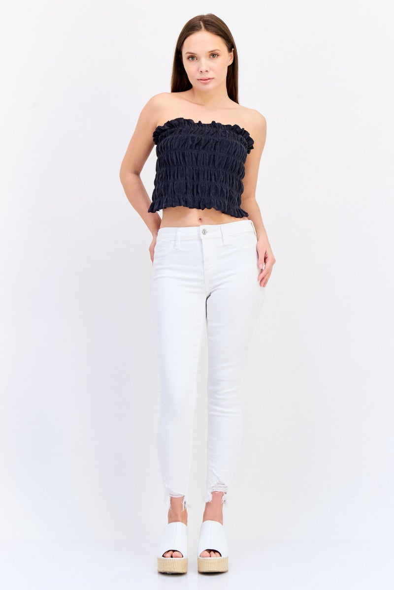 American Eagle Women Regular Fit Ripped Denim, White  - Image 4