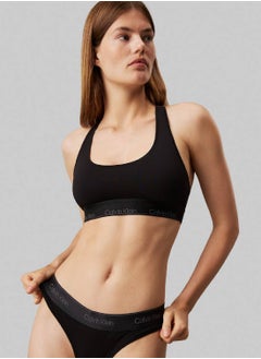 CALVIN KLEIN Women's Bralette And Thong Set - Modern Cotton - Cotton blend, Black  - Image 1