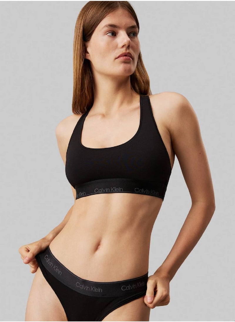 CALVIN KLEIN Women's Bralette And Thong Set - Modern Cotton - Cotton blend, Black  - Image 1