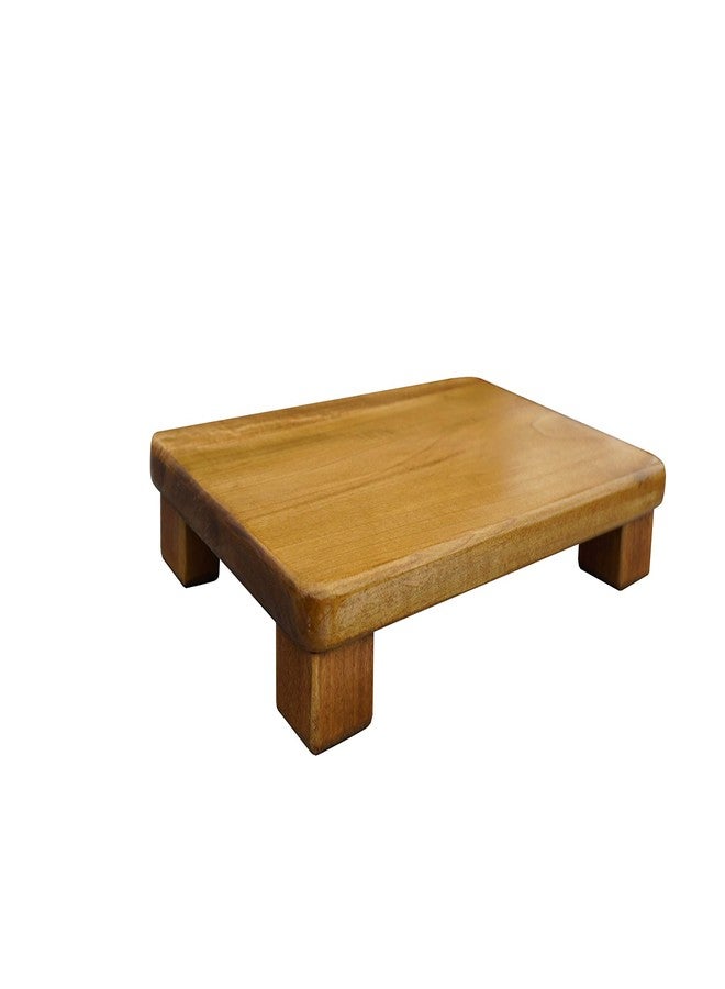 KR Ideas Foot Stool, 2" Tall, Poplar, (Made in The USA) (2" Tall Sq Legs, Maple Stain) - Image 2