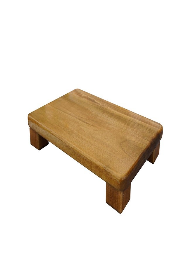KR Ideas Foot Stool, 2" Tall, Poplar, (Made in The USA) (2" Tall Sq Legs, Maple Stain) - Image 4