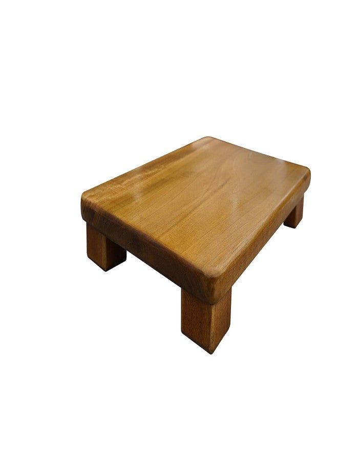 KR Ideas Foot Stool, 2" Tall, Poplar, (Made in The USA) (2" Tall Sq Legs, Maple Stain) - Image 1