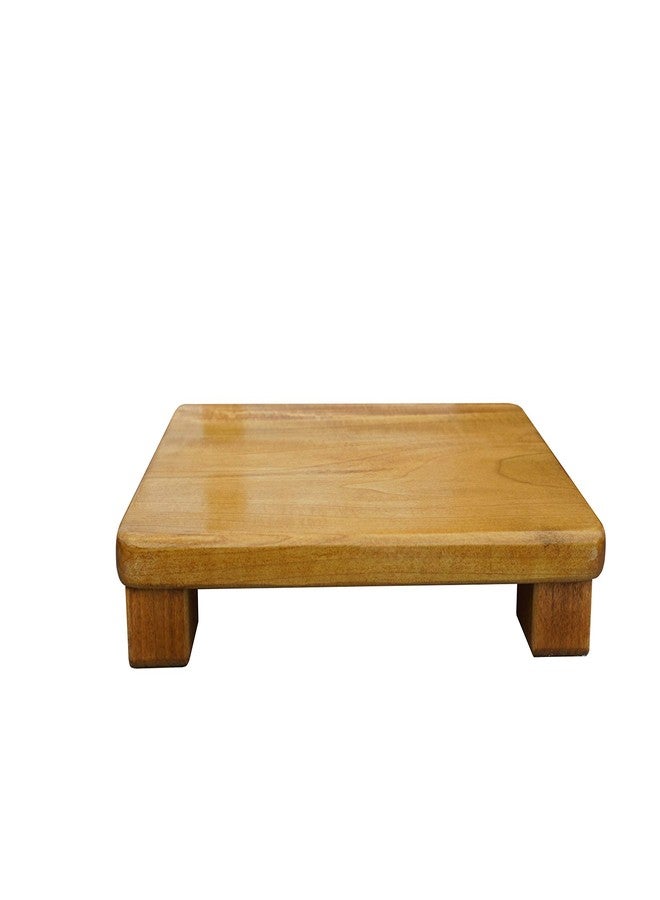 KR Ideas Foot Stool, 2" Tall, Poplar, (Made in The USA) (2" Tall Sq Legs, Maple Stain) - Image 3