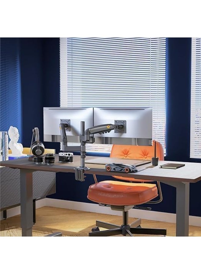 Dual desktop monitor stand, adjustable gas spring monitor arm, ergonomic full-motion computer monitor stand for 17-27 inch monitors - Image 3