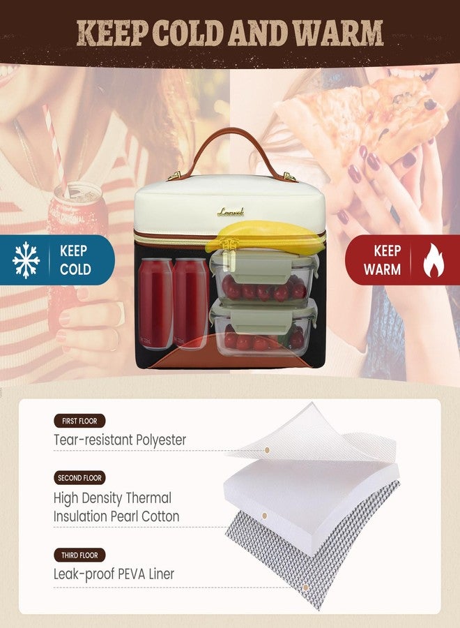 لوف فوك حقيبة غداء معزولة من لوففوك للنساء، صندوق غداء كبير للبالغين، حقيبة تبريد مانعة للتسرب للمكتب والنزهات والرحلات والشاطئ، حقيبة حمل للغداء مع حزام كتف قابل للتعديل - Image 3