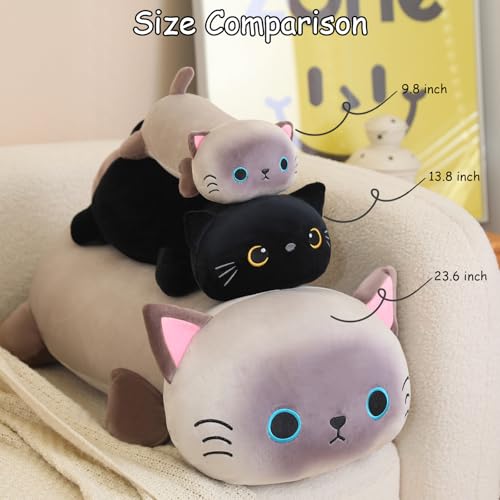 SQEQE Weighted Black Cat Plush, Weighted Black Cat Stuffed Animal, Cute Plushies Soft Pillow Toy Gift for Kids Adults 9.8 Inch, 0.8 Lbs - Image 5