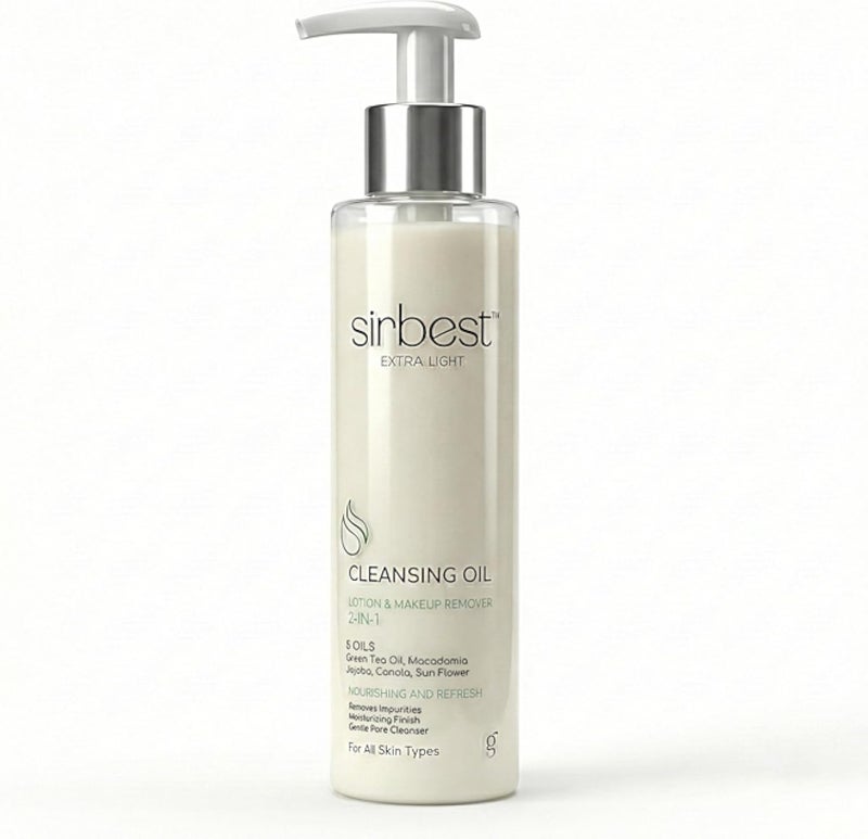 Cleansing Oil for Face, Waterproof Makeup Remover for Sensitive Skin, 5 Natural Oils Blend, 150 ml