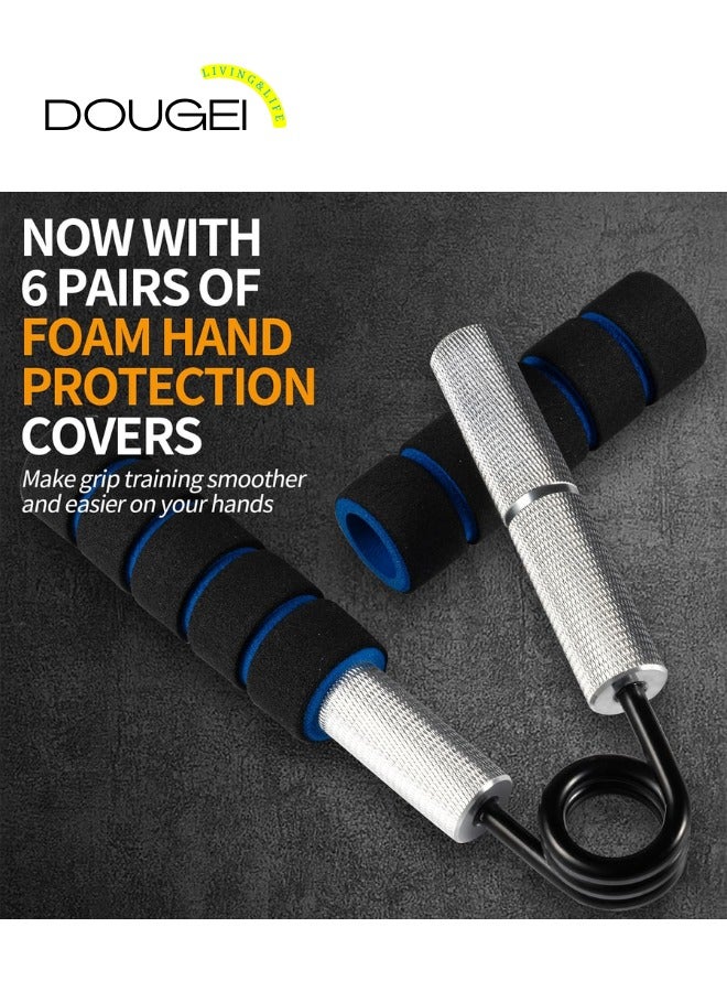 DOUGEI 6PCS Metal Grip Strength Trainer Set 50-300LB Hand Grip Strengthener Forearm Strengthener Heavy-Duty Finger Exerciser Hand Gripper for Wrist Rehabilitation Strength Training and Exercise - Image 3