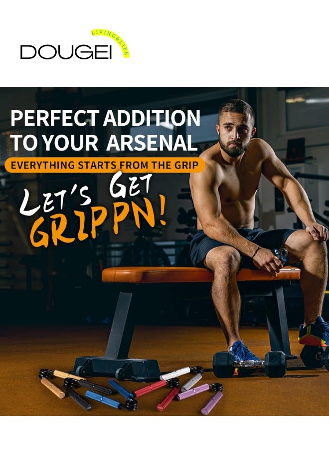 DOUGEI 6PCS Metal Grip Strength Trainer Set 50-300LB Hand Grip Strengthener Forearm Strengthener Heavy-Duty Finger Exerciser Hand Gripper for Wrist Rehabilitation Strength Training and Exercise - Image 4