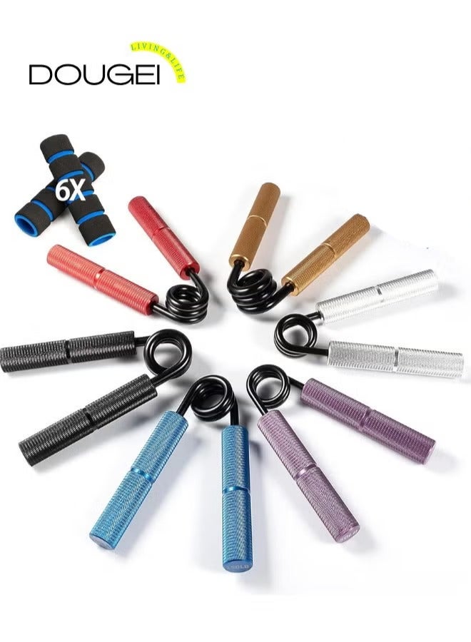 DOUGEI 6PCS Metal Grip Strength Trainer Set 50-300LB Hand Grip Strengthener Forearm Strengthener Heavy-Duty Finger Exerciser Hand Gripper for Wrist Rehabilitation Strength Training and Exercise - Image 1