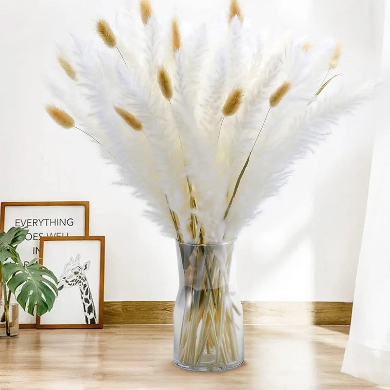Bluejw Real Dried Flowers Bouquet - Pampas Grass, Bunny Tails & Mixed Dried Plants for Wedding Home Decor Party Centerpieces - Image 3
