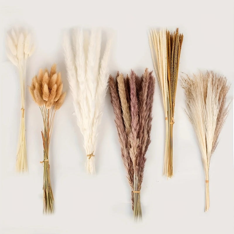 Bluejw Real Dried Flowers Bouquet - Pampas Grass, Bunny Tails & Mixed Dried Plants for Wedding Home Decor Party Centerpieces - Image 2