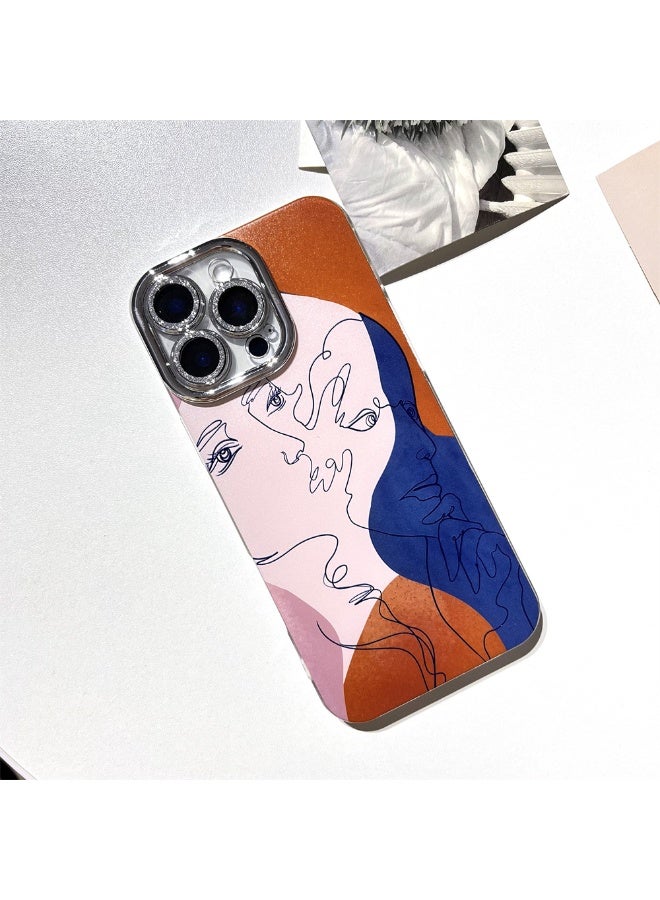 NIBEMINENT Artistic Color Block Human Face Protective TPU Case Cover For iPhone 14 Clear - Image 1