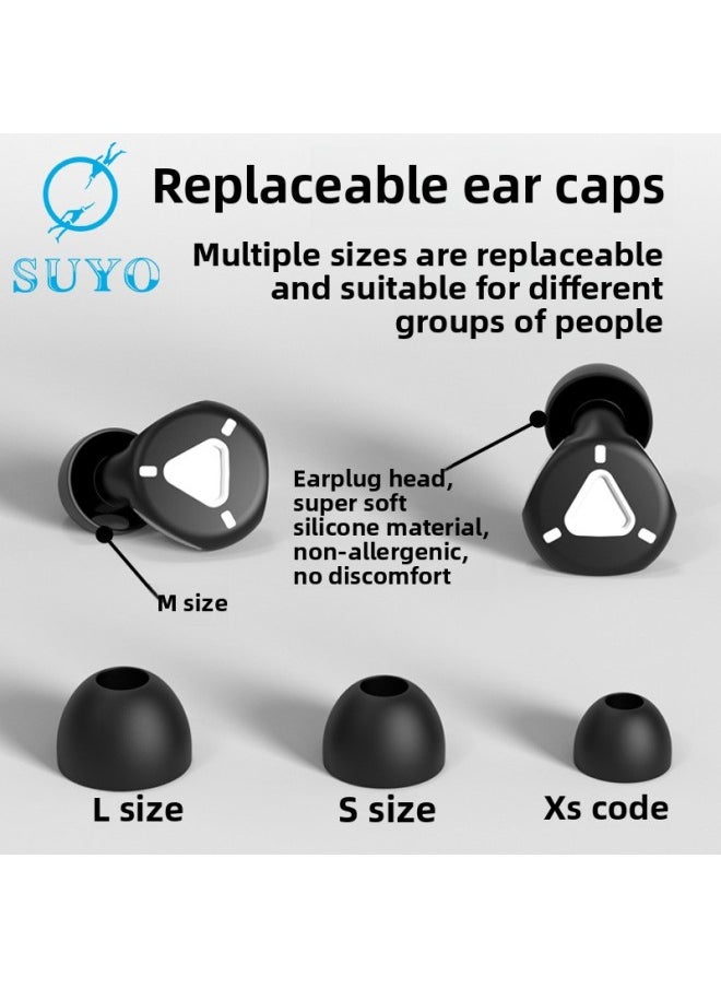 Generic - Private Model Earplugs Decompression Button Earplugs Office Sleep Anti-noise Super Sound Insulation Noise Reduction Earplugs Manufacturers-Color:White Powder + 4 Pairs Of White Replacement Heads + Triangular Box + Color Box - Image 1