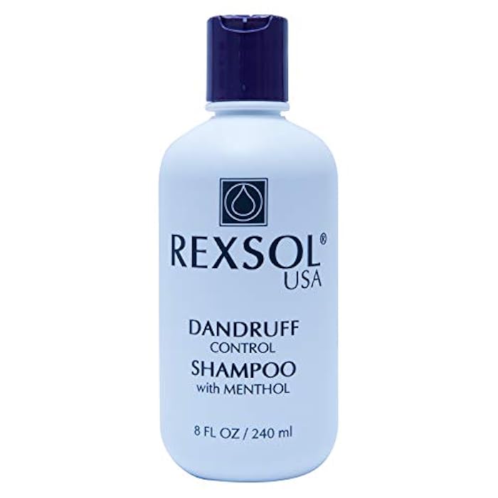 REXSOL Dandruff Control SHAMPOO with MENTHOL | Contains Vitamin E, Keratin Protein & Rosemary Extract | Helps prevent further flaking and itching & protect the natural moisture balance(240 ml/8 fl oz)