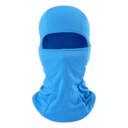 hikevalley Balaclava Face Mask Adjustable Windproof UV Protection Hood (US, Alpha, One Size, Light Blue) - Image 2