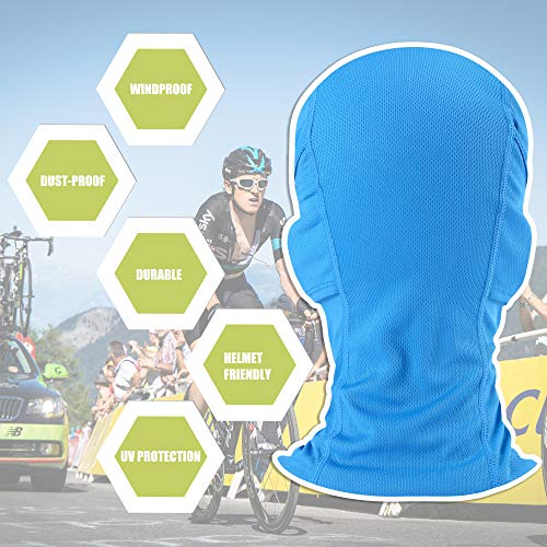 hikevalley Balaclava Face Mask Adjustable Windproof UV Protection Hood (US, Alpha, One Size, Light Blue) - Image 4