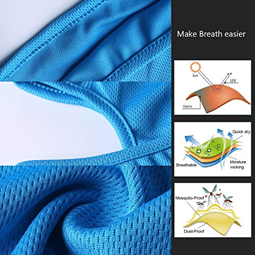 hikevalley Balaclava Face Mask Adjustable Windproof UV Protection Hood (US, Alpha, One Size, Light Blue) - Image 5