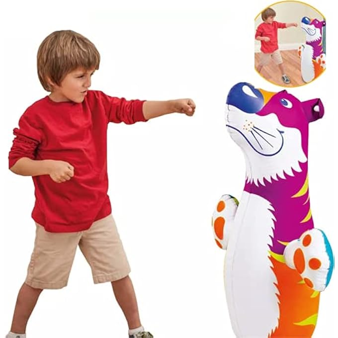 DURAZO Bop Bag Hit me Toys for Child Age 4+ Years Hit me Toys Tiger, Dinosaur, Dolphin Shape (Any ONE Toy) Large Size I Assorted Shape as per Availability I Pack of Any 1 - Image 1