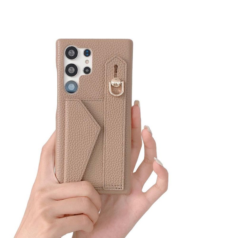 Protective Case | Card Holder | Kickstand | Light Brown | Cover for Samsung Galaxy A24 | PU+PET - Image 1