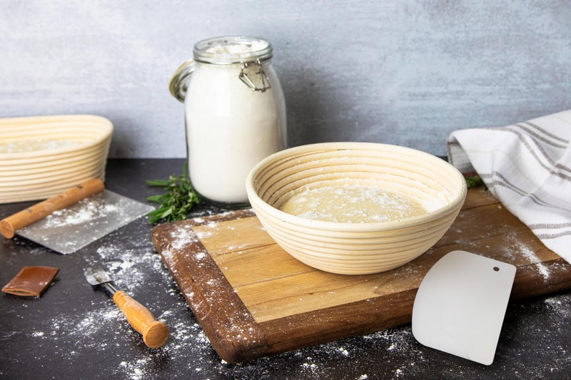 Kook Proofing Set, Sourdough Bread, 2 Rattan 9 Inch Banneton Baskets, 2 Basket Covers, Metal Scraper, Plastic Scraper, Scoring Lame, 5 Blades and Case, Baking Kit, Dough Bowls, Round Shape - Image 4