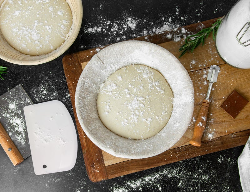 Kook Proofing Set, Sourdough Bread, 2 Rattan 9 Inch Banneton Baskets, 2 Basket Covers, Metal Scraper, Plastic Scraper, Scoring Lame, 5 Blades and Case, Baking Kit, Dough Bowls, Round Shape - Image 3