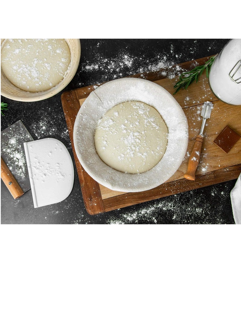Kook Kook Proofing Set, Sourdough Bread, 2 Rattan 9 Inch Banneton Baskets, 2 Basket Covers, Metal Scraper, Plastic Scraper, Scoring Lame, 5 Blades and Case, Baking Kit, Dough Bowls, Round Shape  - Image 4