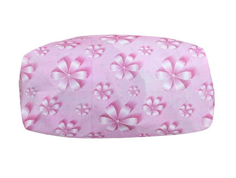 Kuber Industries Non Woven Flower Print Carry Bags with Handles - F_26_KUBBMART016972 - (Pink, 26 cm x 11 cm x 38 cm) -Eco friendly material & paper, Pack of 24 - Image 4