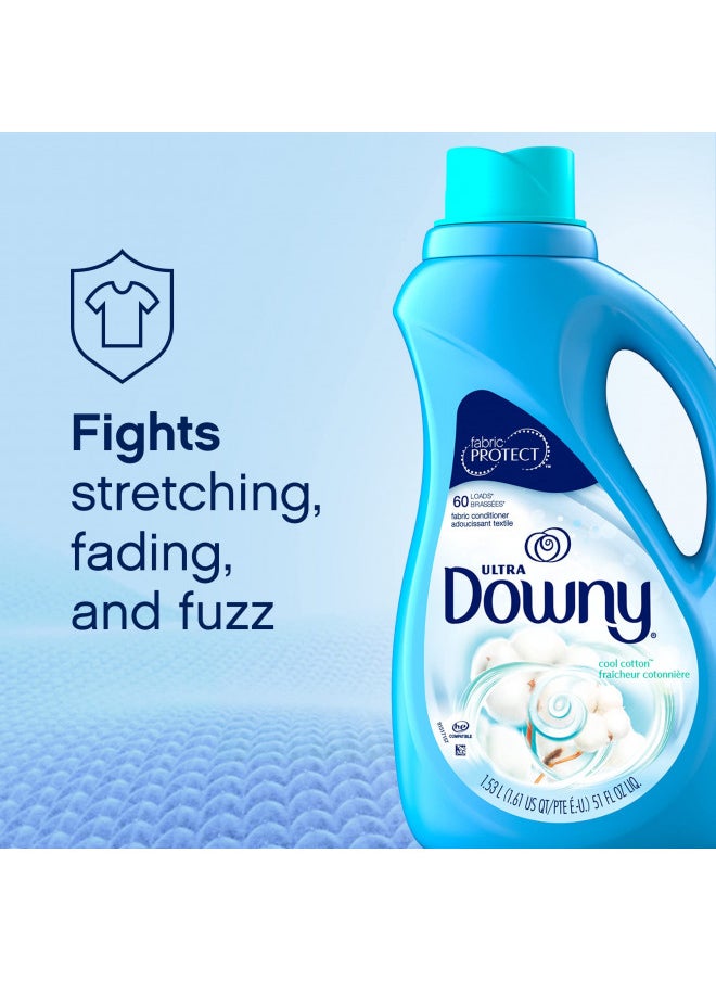 Downy Downy Ultra Laundry Fabric Softener Liquid, Cool Cotton Scent, Two 51 Fl Oz Bottles, 120 Total Loads  - Image 5