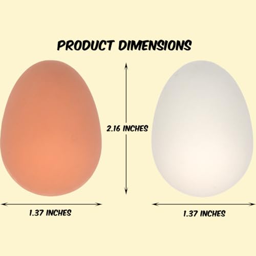 PowerTRC 24 Pcs Bouncy Rubber Eggs Toys 216 inches Fake Bouncing Eggs for DIY Easter Realistic Lifelike Pretend Play Food Funny Party Favors Bulk Fetch Pet Toys - Image 5
