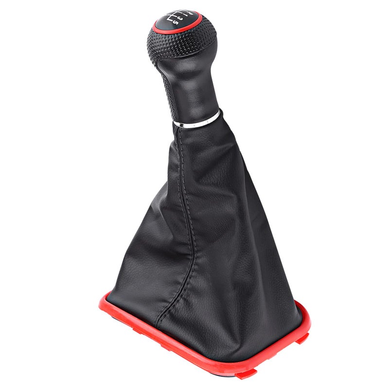 5 Speed Gear Shift Knob Gaiter Boot Kit with Red Edge Easy Installation for Car DIY - Image 5