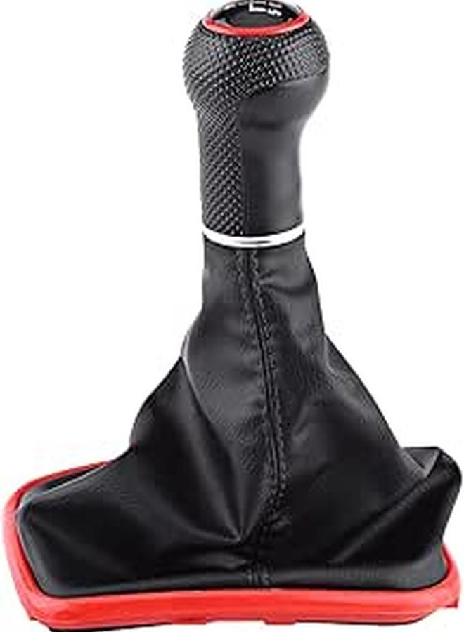 5 Speed Gear Shift Knob Gaiter Boot Kit with Red Edge Easy Installation for Car DIY - Image 1