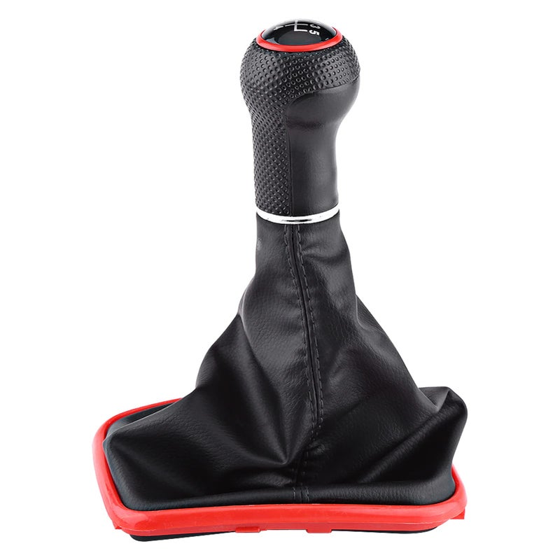 5 Speed Gear Shift Knob Gaiter Boot Kit with Red Edge Easy Installation for Car DIY - Image 2