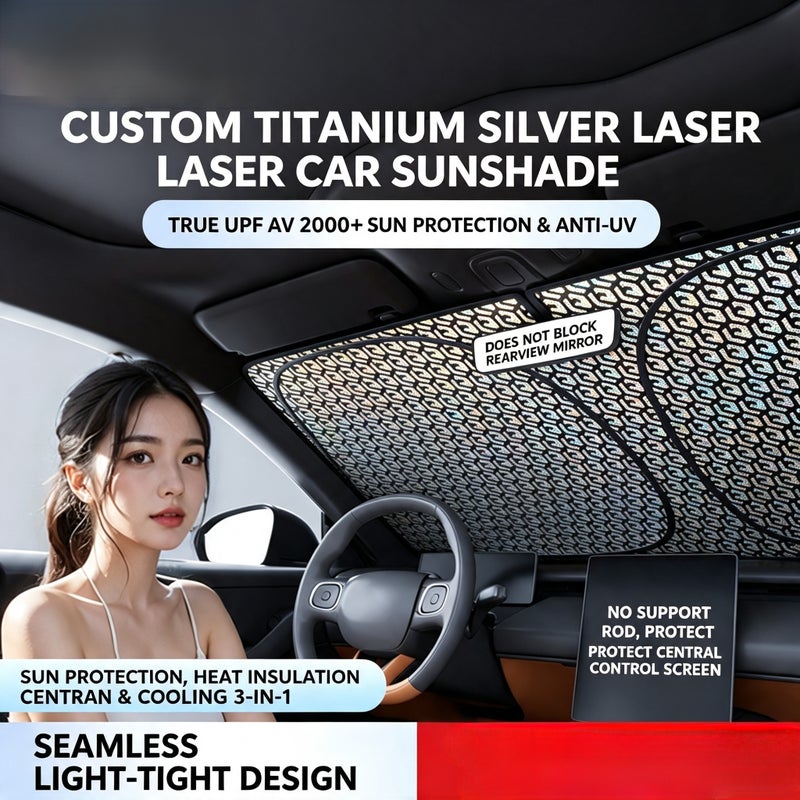Laser Silver Car Windshield Sun Shade - Image 1