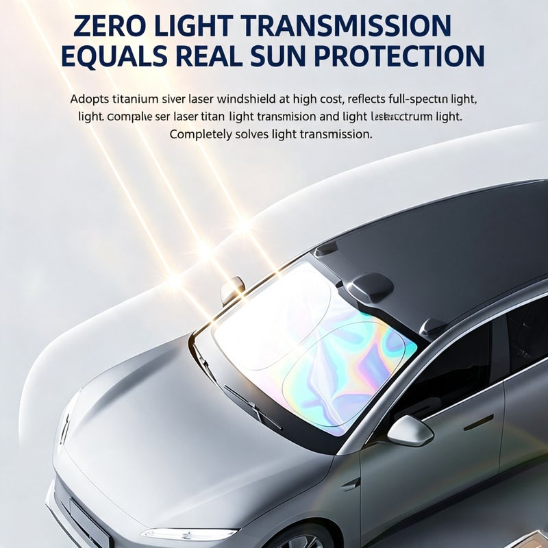 Laser Silver Car Windshield Sun Shade - Image 3