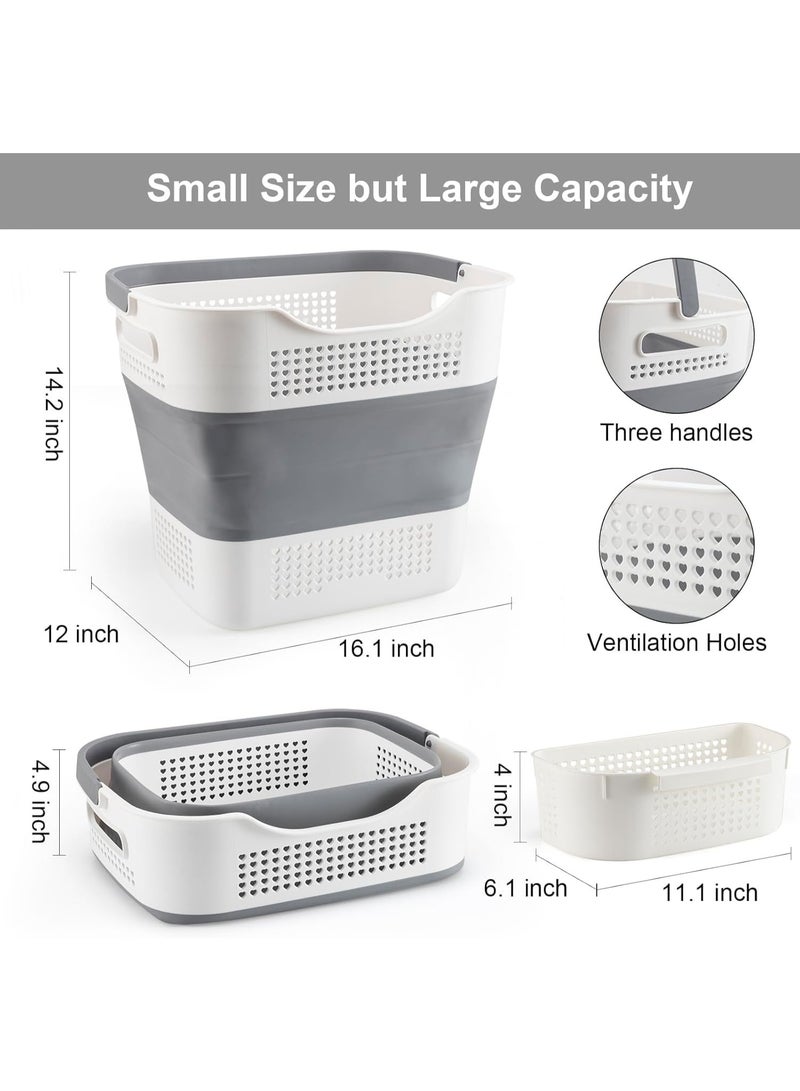 FALAHOM 40L Collapsible Laundry Basket Pop Up Clothes Storage Organizer with Handle, Portable Clothing Washing Container Tub, Foldable Space Saving Hamper for Adults Kids - Image 5