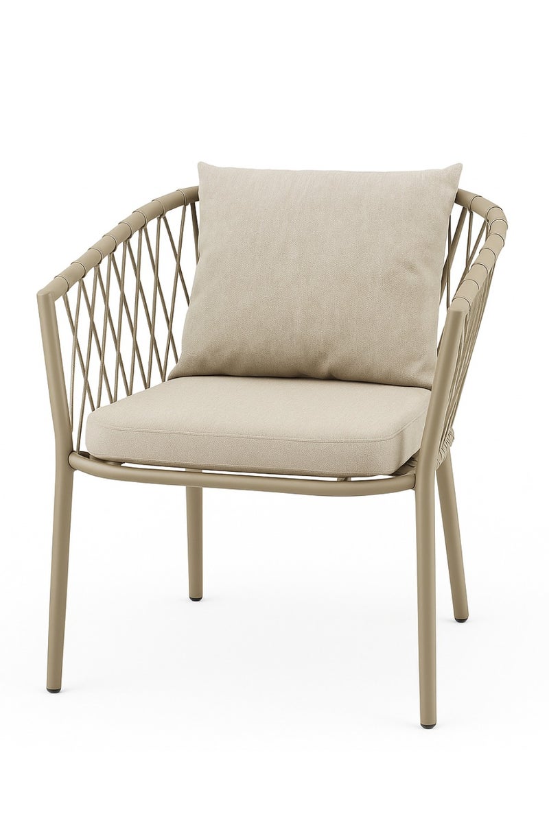 Wooden Twist Modern Outdoor Lounge Armchair Weather-Resistant Patio Sofa  - Image 5
