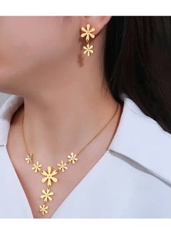 Home Clearance Sale 3pcs Jewelry Set for Women - Stainless Steel Snowflake Pendant Necklace & Earrings with Sparkling Rhinestones, Perfect for Valentine's Day, Holiday, and New Year Gifts  - Image 1