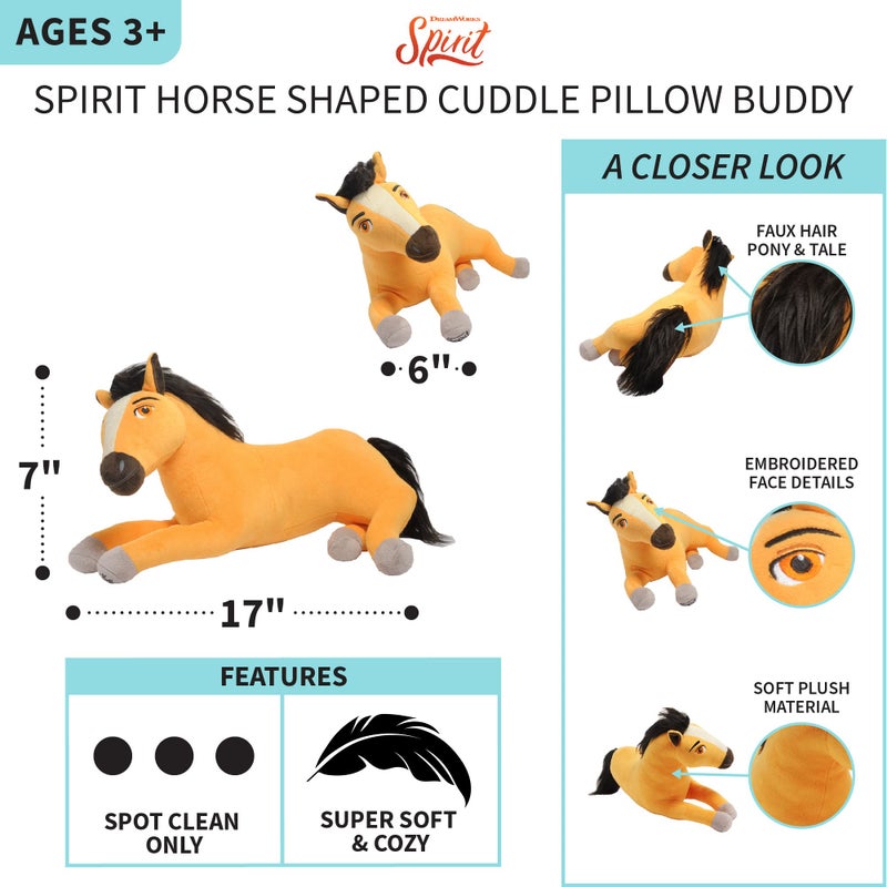 Franco Kids Bedding Super Soft Plush Cuddle Pillow Buddy, One Size, Spirit Riding Free Horse - Image 4