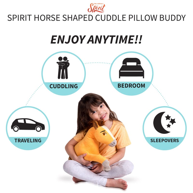 Franco Kids Bedding Super Soft Plush Cuddle Pillow Buddy, One Size, Spirit Riding Free Horse - Image 3