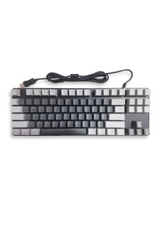 Generic Mechanical Gaming Keyboard, model KL-103 for computer and lap top (black/gray) RGB Full size with 87 key, cable USB Speed interface , blue switch, adjustable height in to give comfort to the hand while playing . It can be used at home, office and personal use.  - Image 1