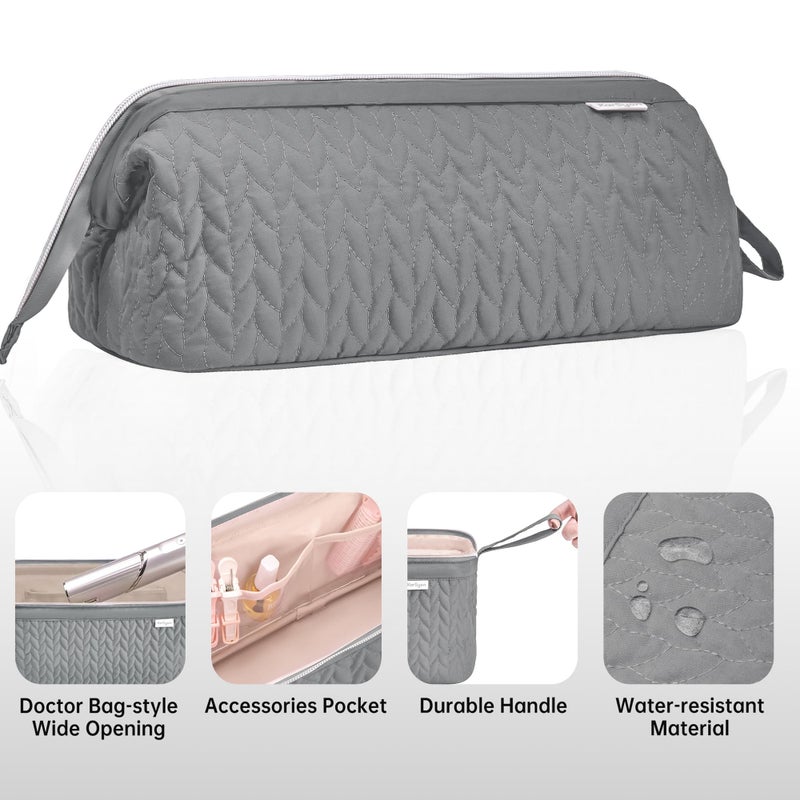 KarSyon Shark Flex Style Case for Dyson Airwrap Hair Dryer Brush Revlon Hair Tools Travel Bag Carrying Case Flat Curling Iron Organizer (Grey) - Image 5