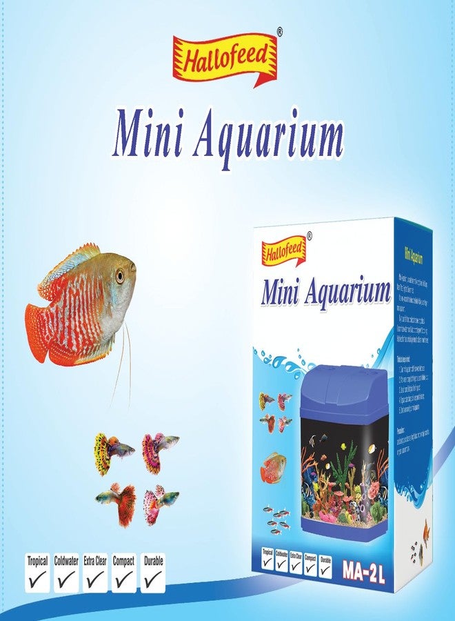 Hallofeed Mini Aquarium M-2L (Small Fish Tank/Betta Fish Tank) (White) - Image 5