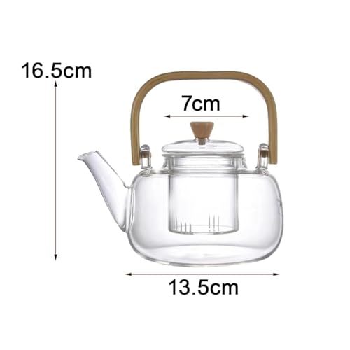 ZROY ENTERPRISE Borosilicate Glass Kettle | 900ml | Teapot with Removable Infuser & Lid & Handle, Glass Tea Kettle Stovetop Safe, Great for Loose Leaf Tea, Blooming Tea, Tea Bags (ZROY - 02) - Image 5
